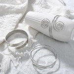 Stylish Silver Arm Cuff Bangle Set for Women