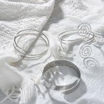 Stylish Silver Arm Cuff Bangle Set for Women
