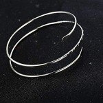 Stylish Silver Arm Cuff Bangle Set for Women