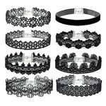 8-Piece Gothic Lace Choker Necklace Set for Women