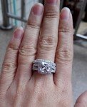 Sterling Silver 4Ct Cubic Zirconia Engagement Ring Set