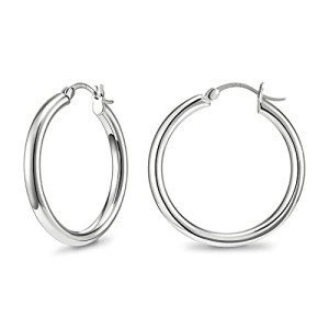 Polished Sterling Silver Chunky Hoop Earrings