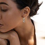 Polished Sterling Silver Chunky Hoop Earrings