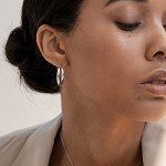 Polished Sterling Silver Chunky Hoop Earrings