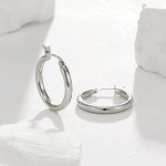 Polished Sterling Silver Chunky Hoop Earrings