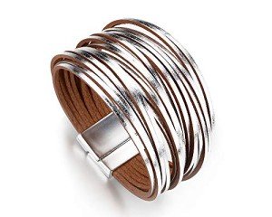 Boho Leopard Leather Wrap Bracelet for Women