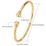 18K Gold-Plated Simple Cuff Bangle Bracelet