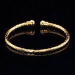 18K Gold-Plated Simple Cuff Bangle Bracelet