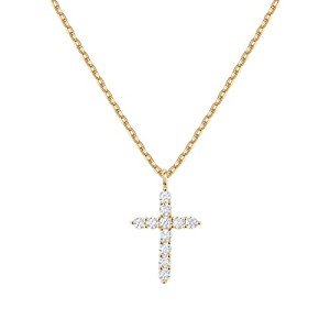 Elegant 14K Gold Plated Cross Necklace for Women