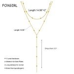Dainty Gold Lariat Y Necklace for Women
