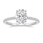 Stunning 3CT Oval CZ Sterling Silver Engagement Ring