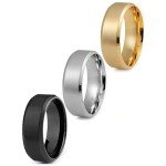Jstyle Men's 8mm Stainless Steel Wedding Rings Set