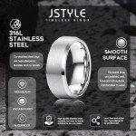 Jstyle Men's 8mm Stainless Steel Wedding Rings Set