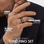 Jstyle Men's 8mm Stainless Steel Wedding Rings Set