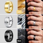 Jstyle Men's 8mm Stainless Steel Wedding Rings Set
