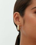 Gold Plated Sterling Silver Teardrop Hoop Earrings