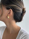 Gold Plated Sterling Silver Teardrop Hoop Earrings