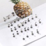 18 Pairs Geometric Cartilage Stud Earrings Set