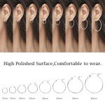 3 Pairs Silver Plated Small Hoop Earrings for Women