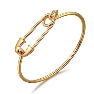 HESSAWELL Minimalist Gold Link Cuff Bracelet