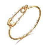 HESSAWELL Minimalist Gold Link Cuff Bracelet