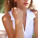 HESSAWELL Minimalist Gold Link Cuff Bracelet