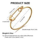 HESSAWELL Minimalist Gold Link Cuff Bracelet