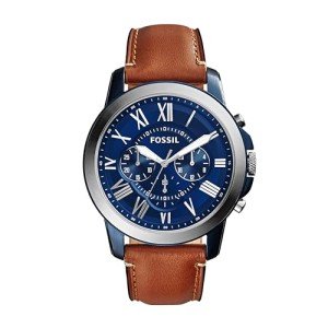 Fossil Men's Grant Leather and Steel Chronograph Watch