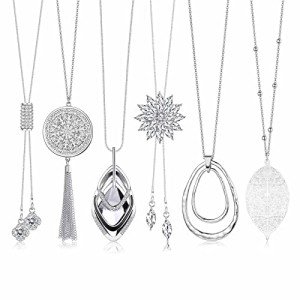 Stylish 6-Piece Long Pendant Necklace Set