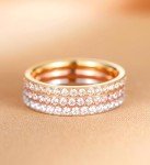 TIGRADE 2mm Silver Titanium Eternity Ring for Women