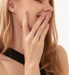 TIGRADE 2mm Silver Titanium Eternity Ring for Women