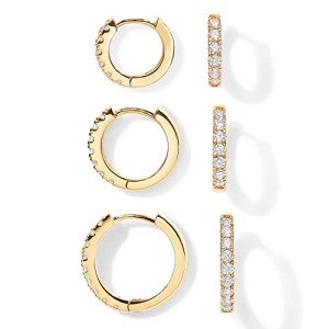 PAVOI 18K Yellow Gold Huggie Earring Set