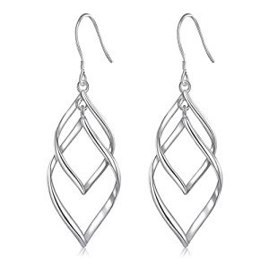 Sterling Silver Gold-Plated Dangle Earrings for Women
