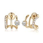 14K Gold Plated Illusion Hoop Earrings for Women