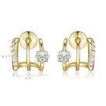 14K Gold Plated Illusion Hoop Earrings for Women