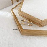 14K Gold Plated Illusion Hoop Earrings for Women