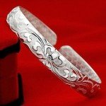 Adjustable 925 Sterling Silver Cuff Bracelet for Women