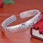 Adjustable 925 Sterling Silver Cuff Bracelet for Women
