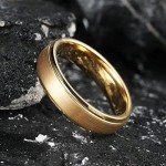 King Will 6mm Matte Gold Tungsten Wedding Band