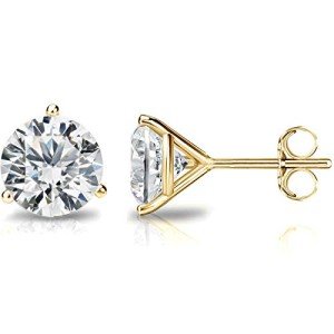 14K Gold Plated Cubic Zirconia Stud Earrings