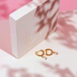 14K Gold Plated Dangle Huggie Earrings for Women