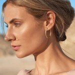 Gacimy 14K Gold Plated Hoop Earrings for Women