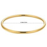 14K Gold Plated Thin Round Bangle Bracelet for Women