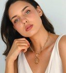 Trendy Chunky Gold Coin Statement Necklace