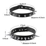 4 Pcs Punk Gothic Spike Choker Necklace Set