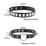 4 Pcs Punk Gothic Spike Choker Necklace Set