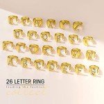 Gold Initial M Chunky Adjustable Ring for Women