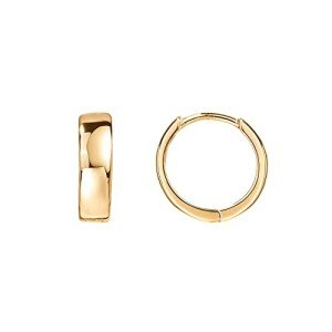 14K Gold Plated Sterling Silver Huggie Hoop Earrings