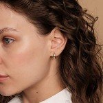 14K Gold Plated Sterling Silver Huggie Hoop Earrings