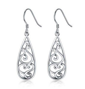 Sterling Silver Filigree Teardrop Earrings